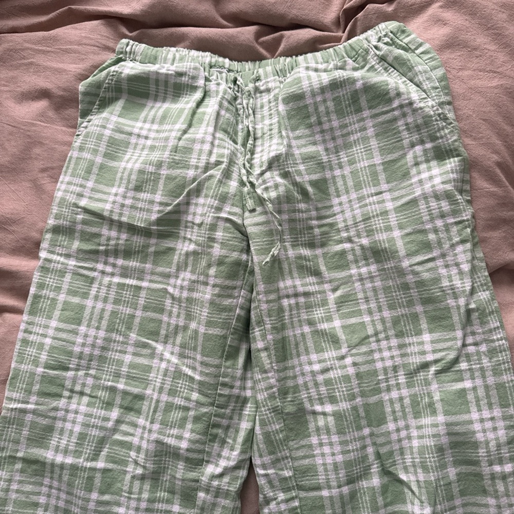 Motel Rocks Green and White Plaid Trousers
